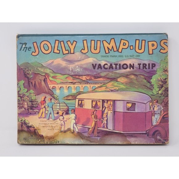 Vintage 2922 The Jolly Jump Up Vacation Trip Hardcover Book 6 Popups 12 Pages - Picture 1 of 12